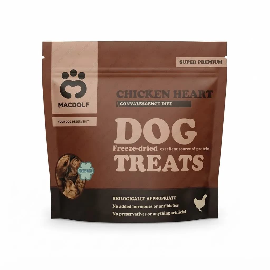 تشویقی سگ مک دولف طعم دل مرغ MacDolf Dog Treat Chicken Heart Flavor وزن ۳۵ گرم