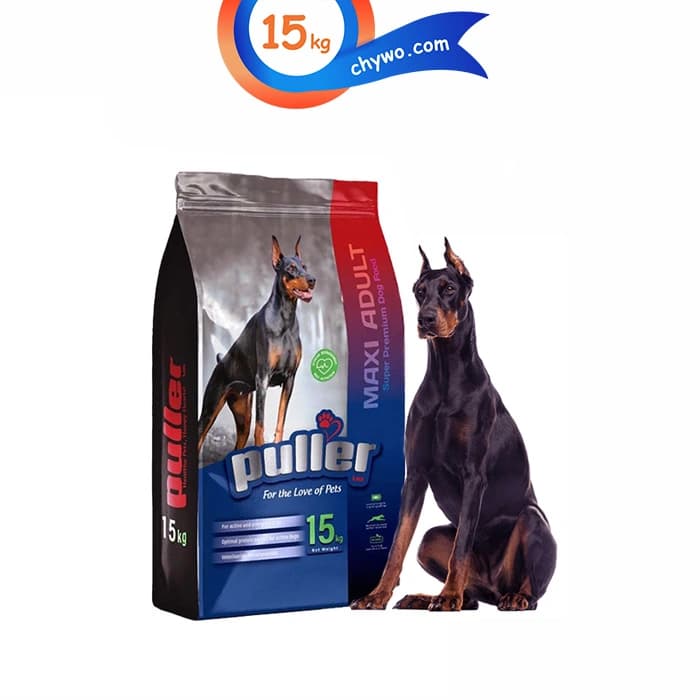 غذای خشک سگ بالغ نژاد متوسط و بزرگ پولر طعم مرغ مدل مکسی ادالت وزن 15 کیلوگرم Puller Maxi Adult