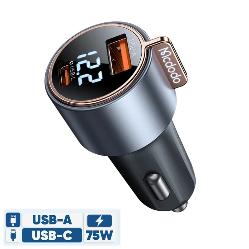 شارژر فندکی 2 پورت 75 وات مکدودو مدل CC-3690