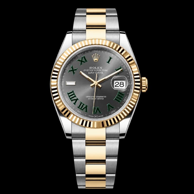 رولکس Datejust 41 Wimbledon خاکستری و سبز دو رنگ | رفرنس M126333-0019