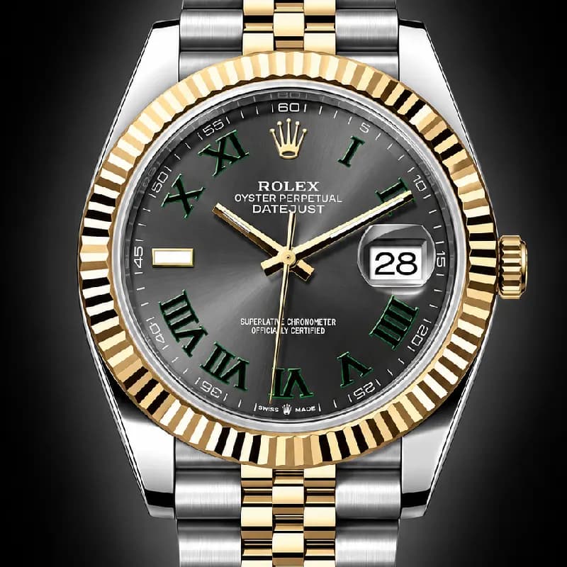 رولکس Datejust 41 Wimbledon خاکستری و سبز دو رنگ | رفرنس M126333-0019 — تصویر ۳