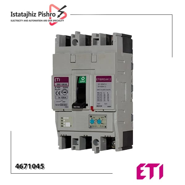 کلید اتوماتیک 36kA برند ETI مدل سه پل 100 آمپر