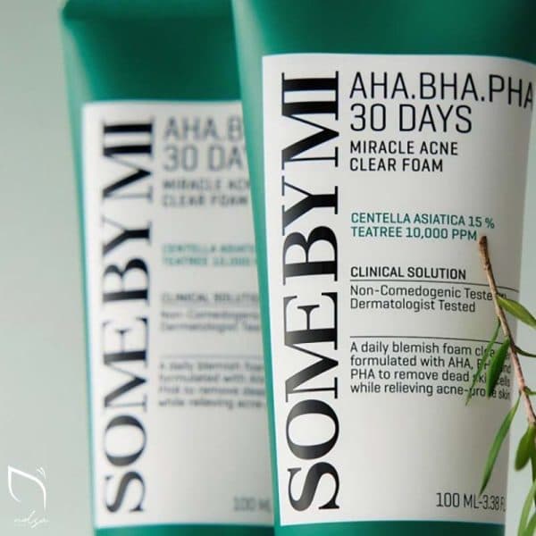 فوم پاک کننده ضدجوش سام بای می Some By Mi anti acne cleansing foam مناسب پوست چرب ومستعد اکنه با حجم 100 میلی لیتر — تصویر ۴