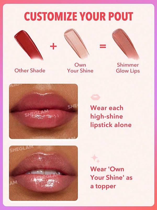 رژ لب براق MIRROR KISS رنگ IT TAKES GUTS شیگلم SHEGLAM — تصویر ۵