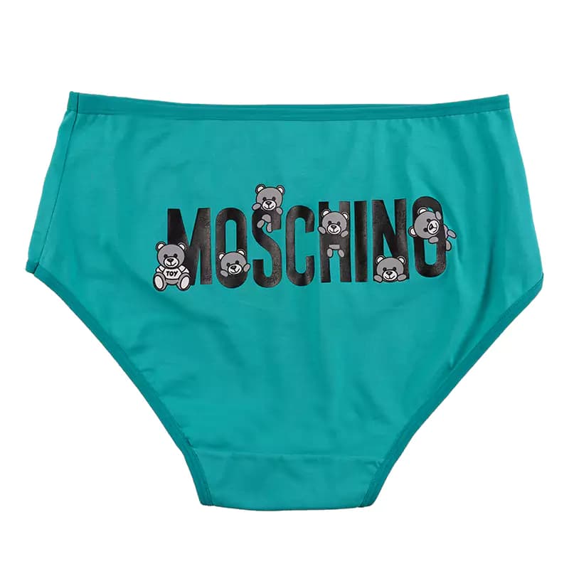 شورت اسلیپ زنانه نخی چاپی طرح خرس moschino برند بانو — تصویر ۳