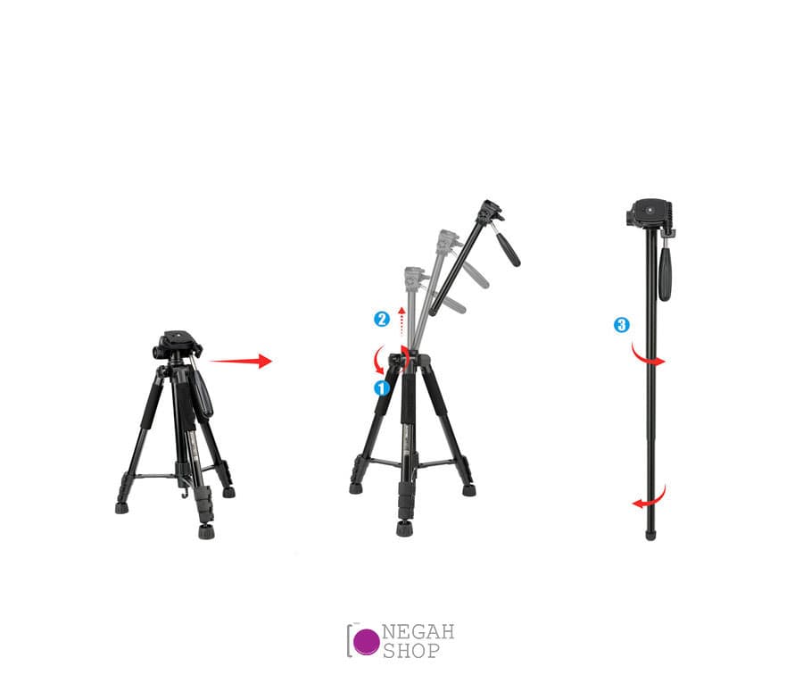سه پایه دوربین زومی Zomei Q222 مونوپادشو — تصویر ۷