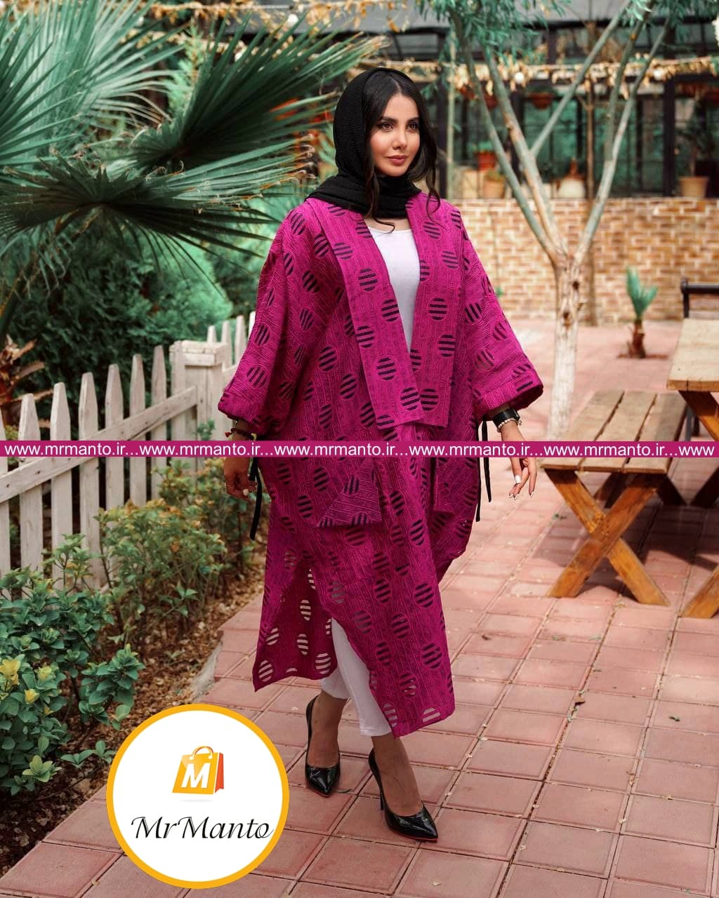 مانتو ژاکارد داخل حریر مدل جلوه — تصویر ۶