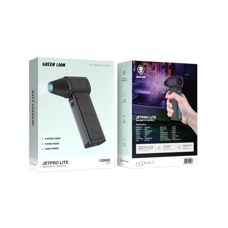 جت فن شارژی قوی 180 وات گرین لاین مدل Jetpro lite — تصویر ۲