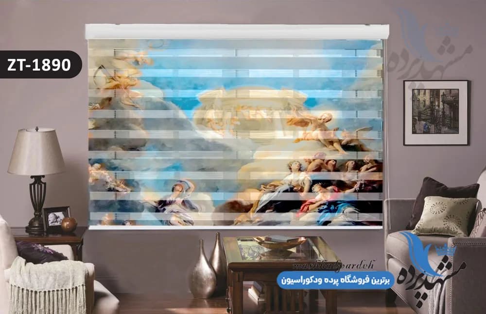 پرده زبرا تصویری چاپی طرح فرشته کد ZT1890
