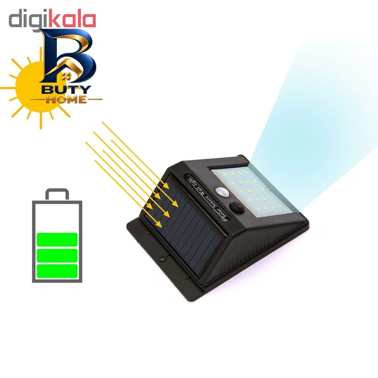 چراغ خورشیدی دیواری مدل 20LED LIGHT — تصویر ۵