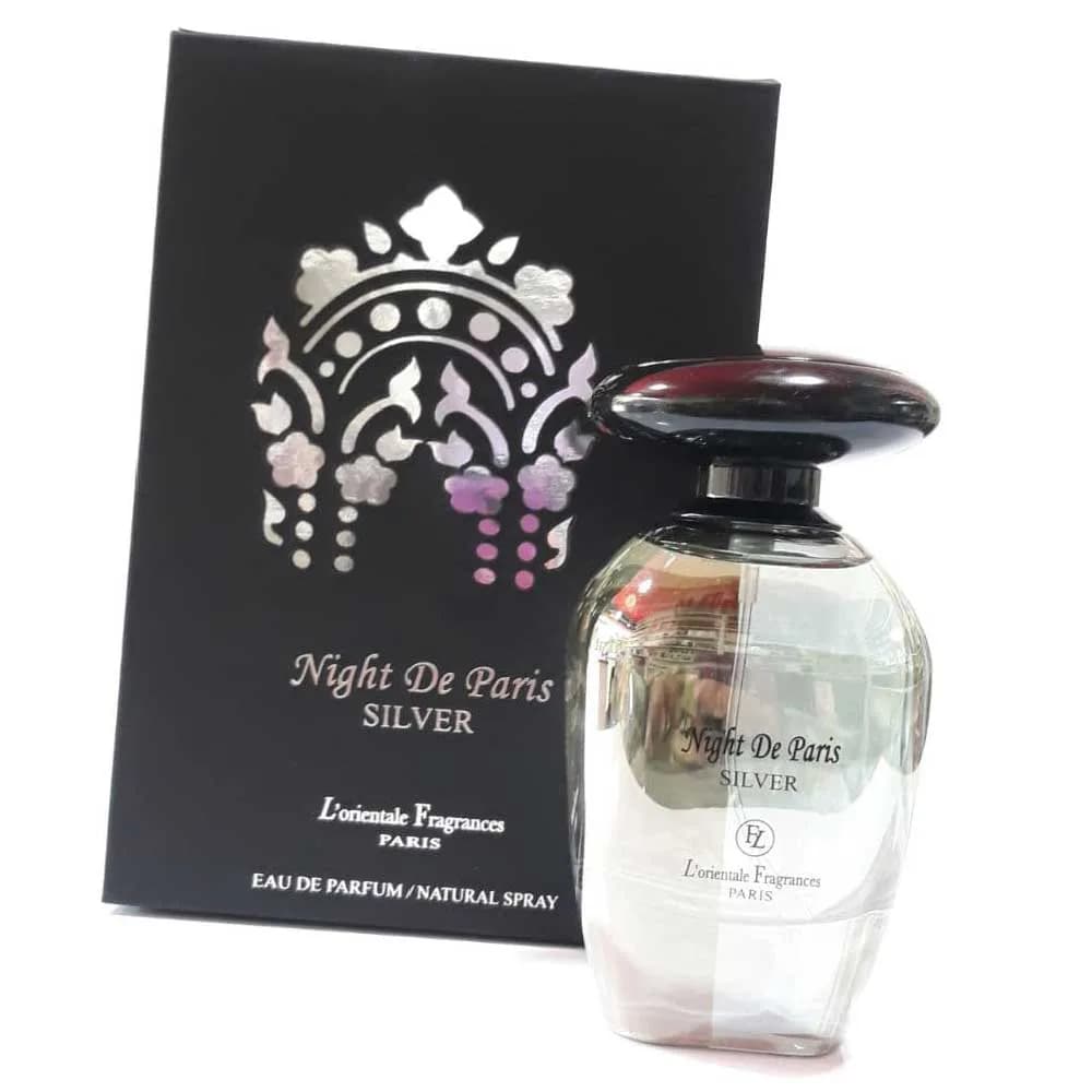 ادکلن مردانە و زنانە نایت د پاریس سیلور Night de silver حجم ۱۰۰ میل