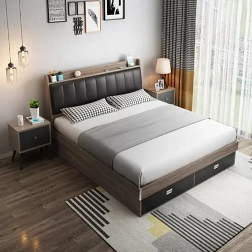 تخت خواب دو نفره مدل آرکانا سایز 200×160 سانتی متر مبلمان فرنا مدل 1143198