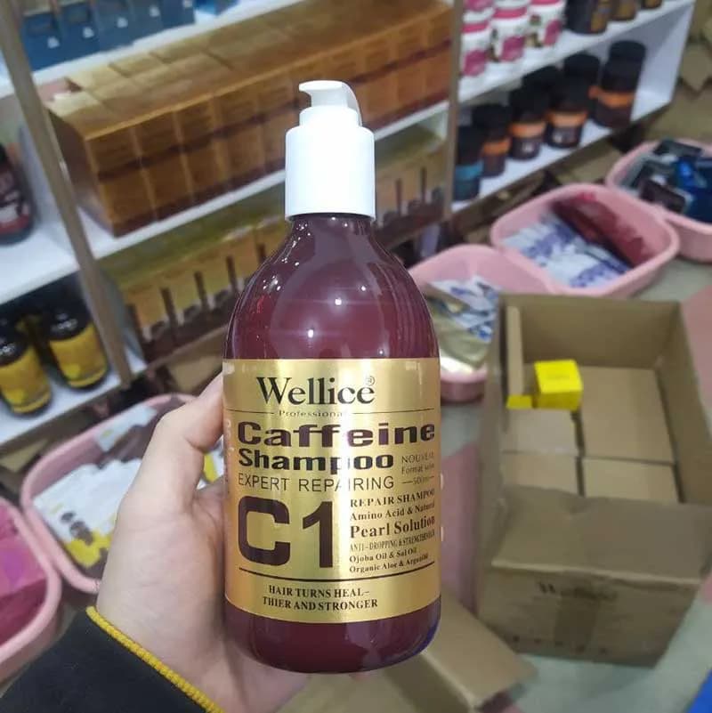 شامپو کافئین ویلایس wellice حجم 500 گرم — تصویر ۳