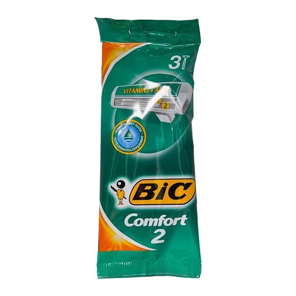تیغ خود تراش دو لبه بیک مدل comfort بسته 3 عددی