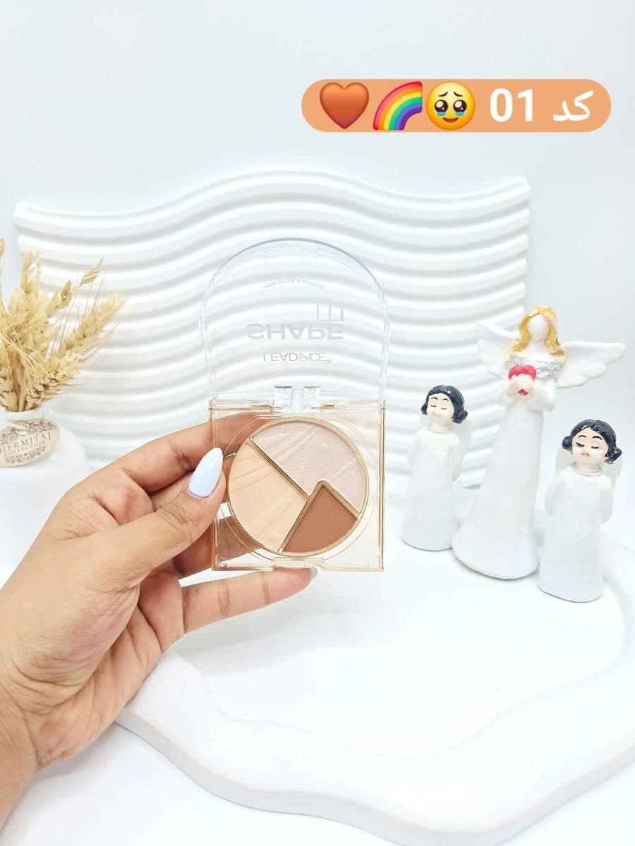 پالت کانتور و هایلایتر لید فیس LEADFACE سهرنگ مدل Shape It کد FA006 — تصویر ۲