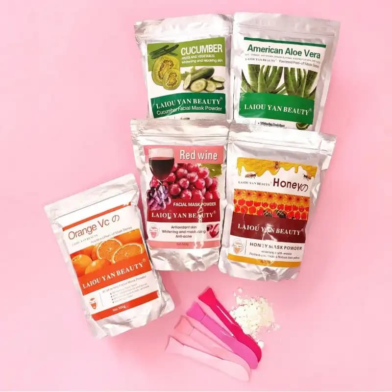 ماسک پودری لاتکسی LAION YAN BEAUTY عصاره ابریشم 500 گرمی — تصویر ۳