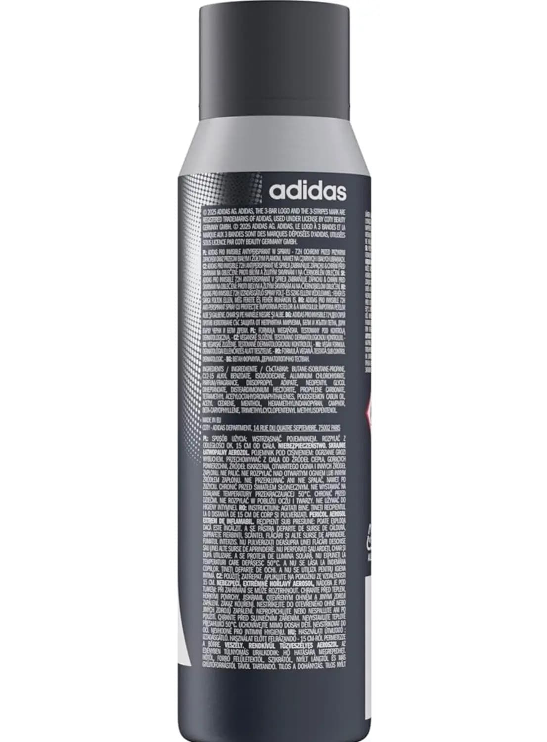 اسپری دئودورانت مردانه آدیداس Pro Invisible حجم ۱۵۰ میلیلیتر — تصویر ۲