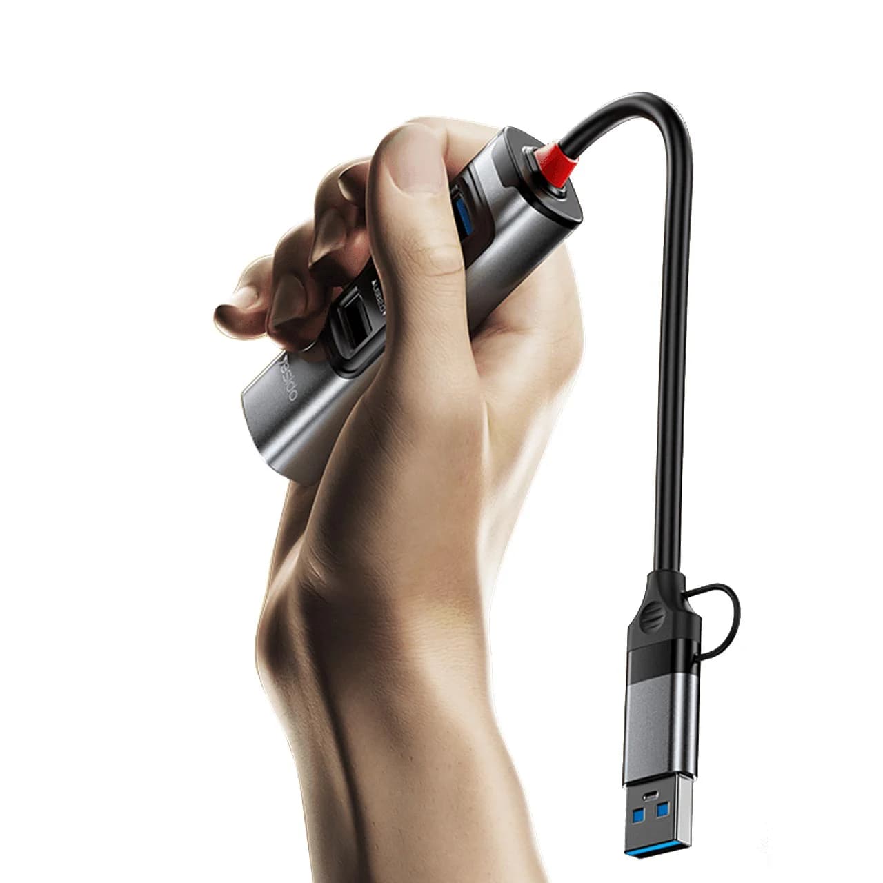هاب 5 پورت Yesido USB Type-C مدل HB20 100W — تصویر ۴