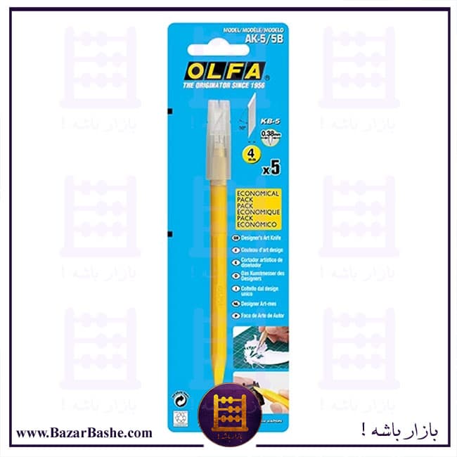 کاتر قلمی الفا OLFA ژاپن Ak-5 همراه تیغ یدک و سوزن — تصویر ۲