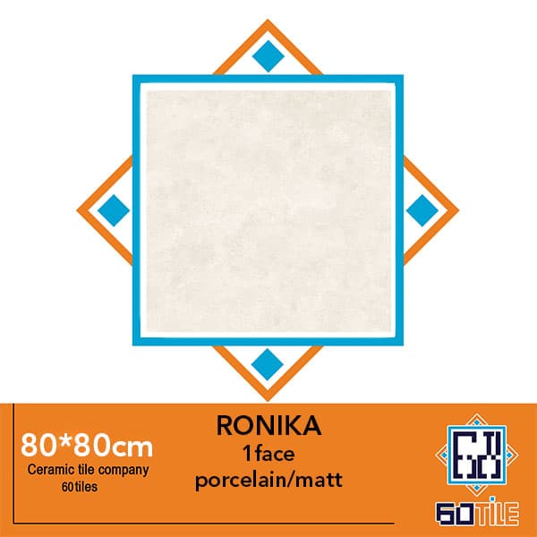 Ronika- کارخانه ارگ ارغوانی- طرح رونیکا-لعاب مات- 80*80-برند ریونیز
