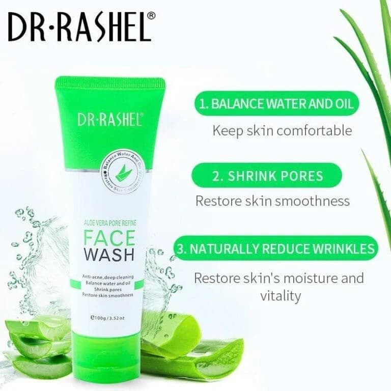 فوم شستشو صورت دکتر راشل مدل aloe vera مناسب پوست مختلط و جوشدار وزن 100 گرم — تصویر ۲