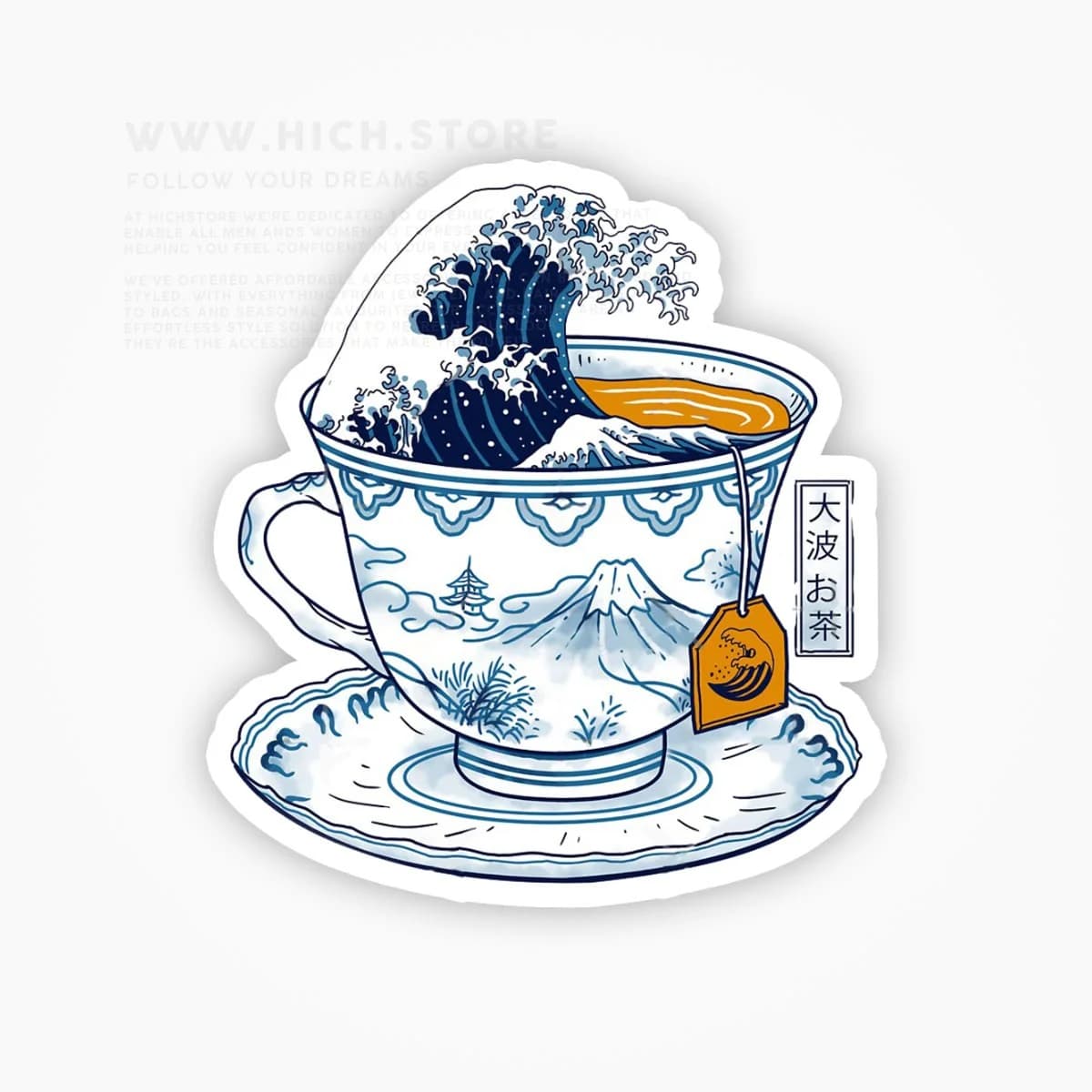 استیکر The Great Kanagawa Tea