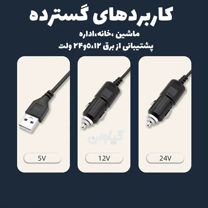 پنکه ۳ قلو خودرو چرخشی ۳۶۰ درجه مدل GN-860 — تصویر ۶