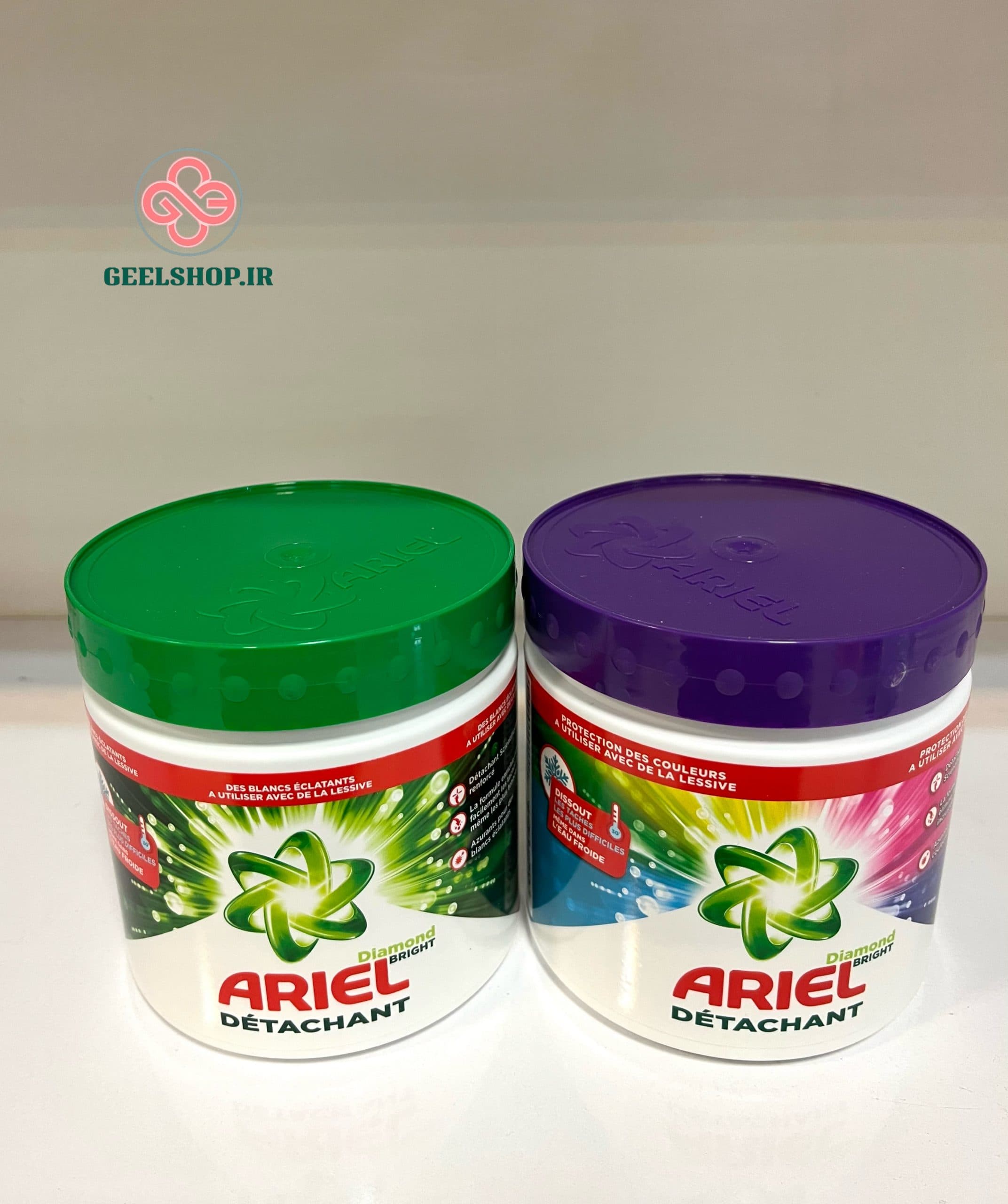 پودر لکهبر آریل ۵۰۰ گرم مدل White و Color – حذف قوی لکه برای لباسهای سفید و رنگی ساخت اسپانیا