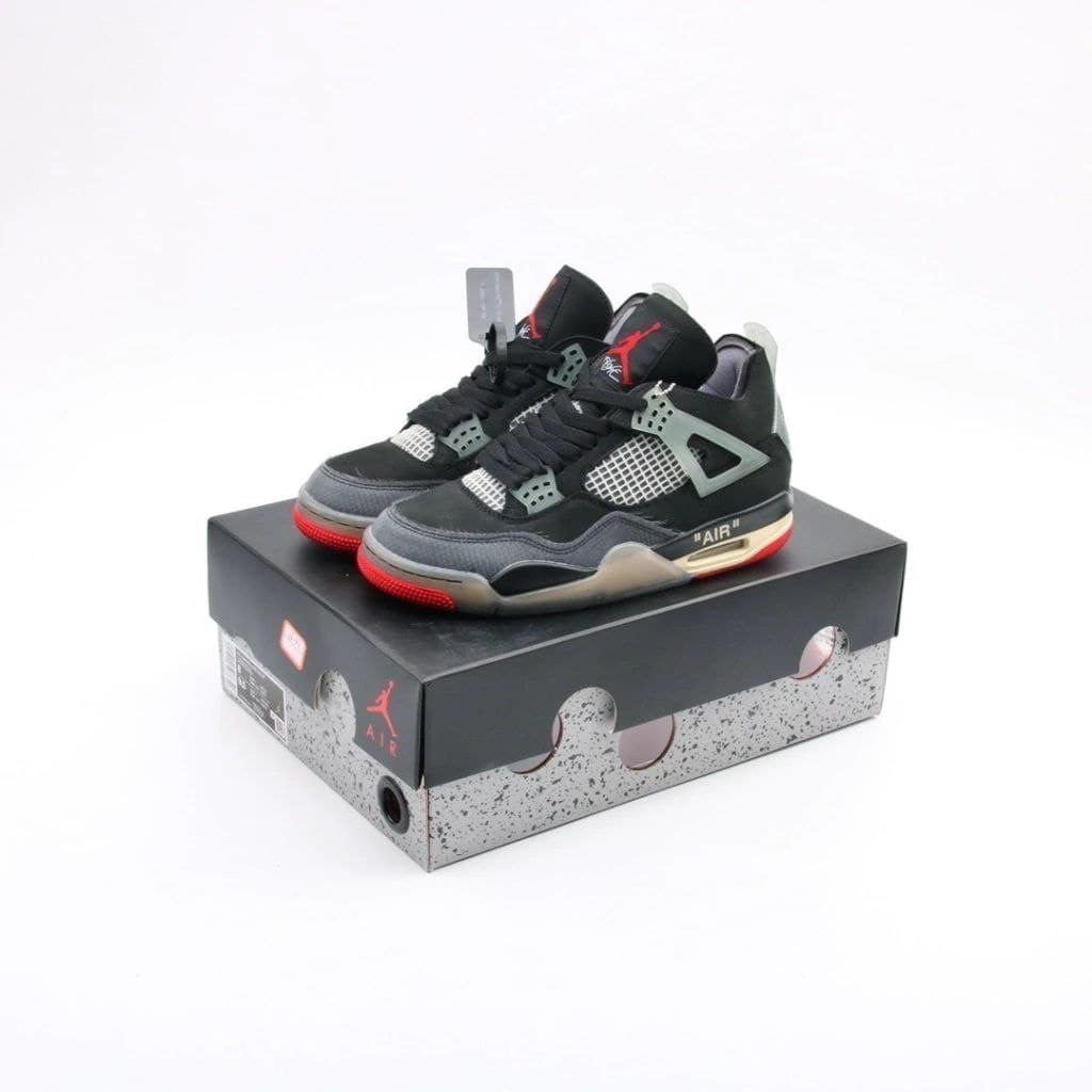 نایک ایر جردن ۴ آف وایت مشکی Nike air Jordan 4 off white black — تصویر ۲