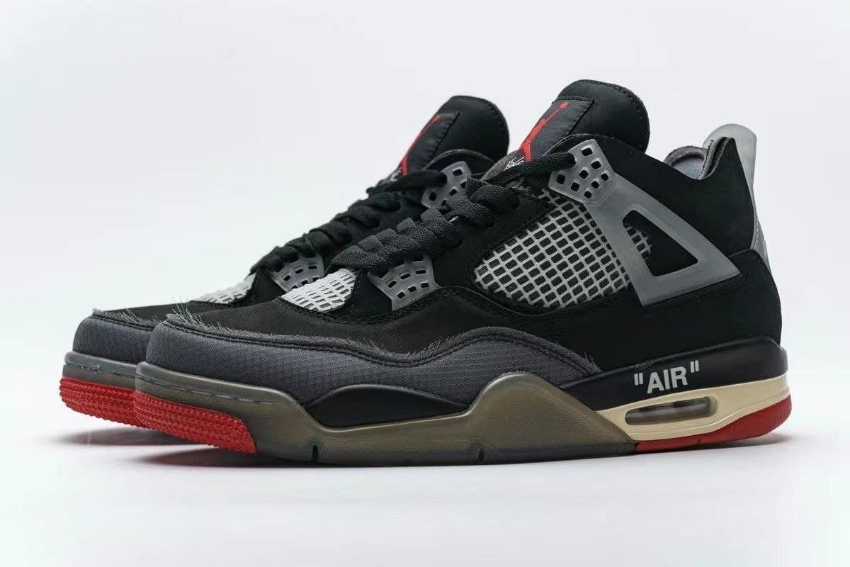 نایک ایر جردن ۴ آف وایت مشکی Nike air Jordan 4 off white black — تصویر ۳