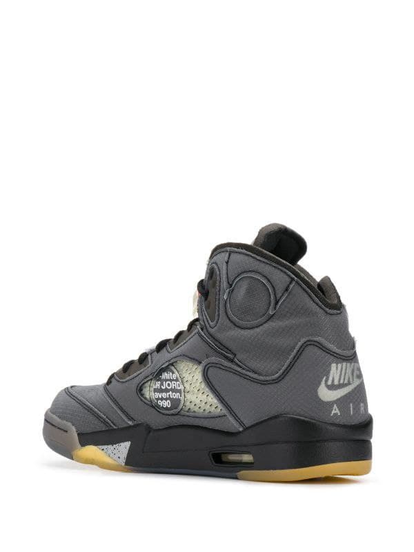 نایک ایر جردن ۵ آف وایت طوسی تیره Nike air jordan 5 off-white dark grey — تصویر ۲