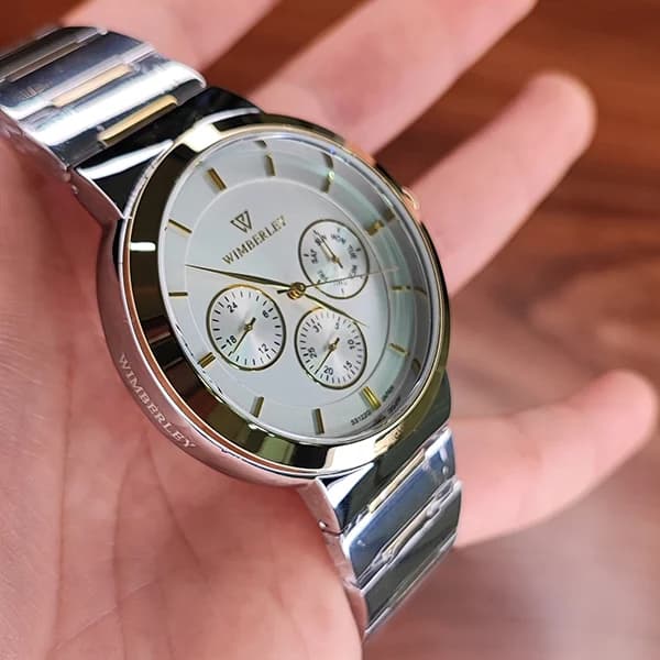 ساعت مچی عقربه ای مردانه ویمبرلی نقره ای رزگلد مدل WB-SS210G-K — تصویر ۸