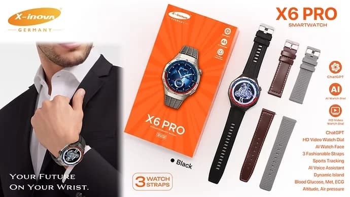 ساعت هوشمند مدل مشکی X6 PRO — تصویر ۳