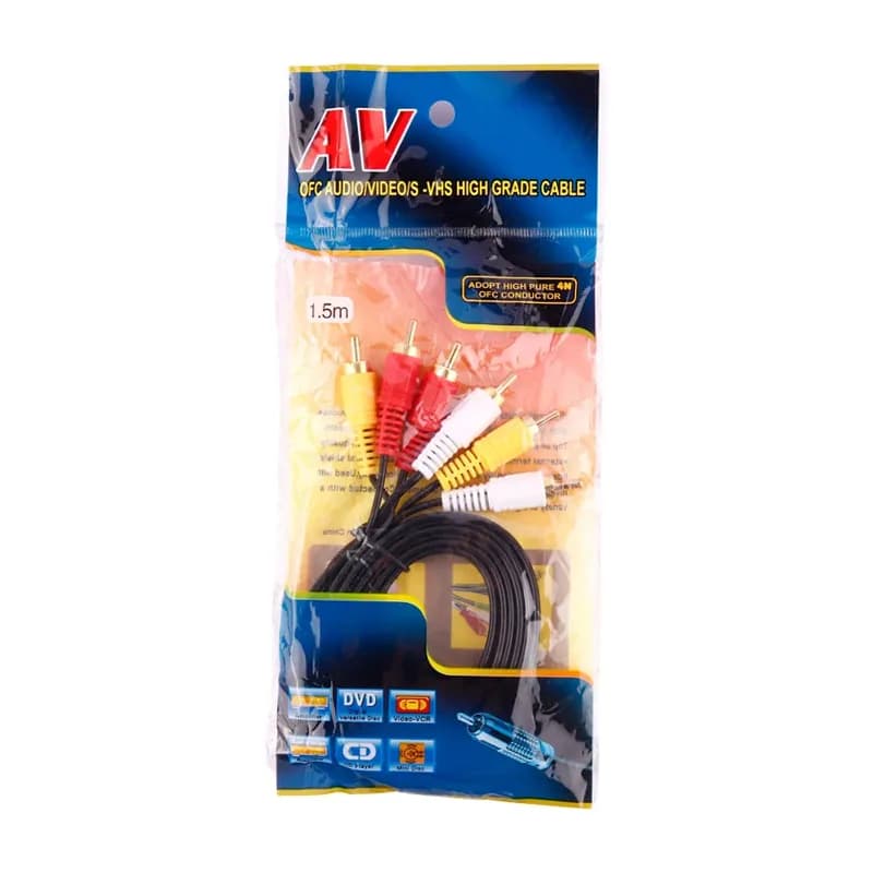 کابل 3 به 3 صدا و تصویر AV RCA به طول 1.5 متر — تصویر ۴