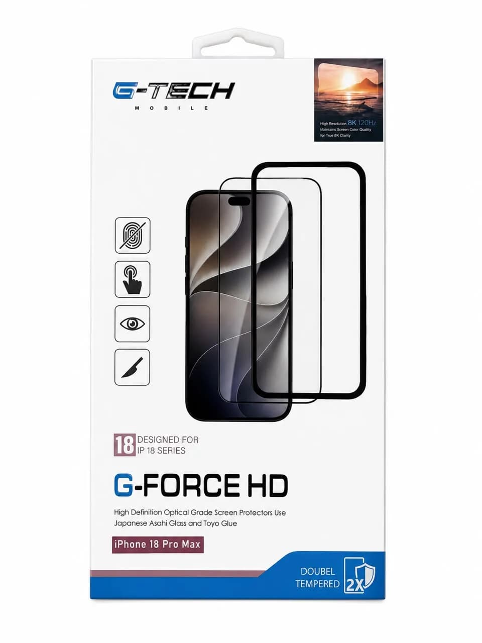 گلس آیفون 18 پرو مکس G-TECH G-FORCE HD — تصویر ۵