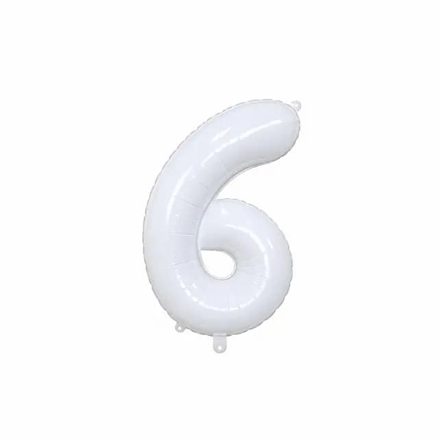 بادکنک فویلی عدد 6 سفید