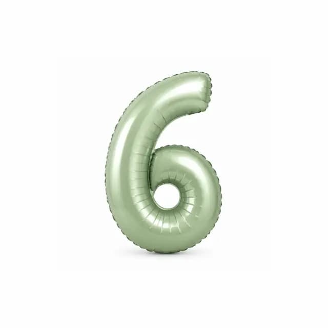 بادکنک فویلی عدد 6 سبز پاستلی