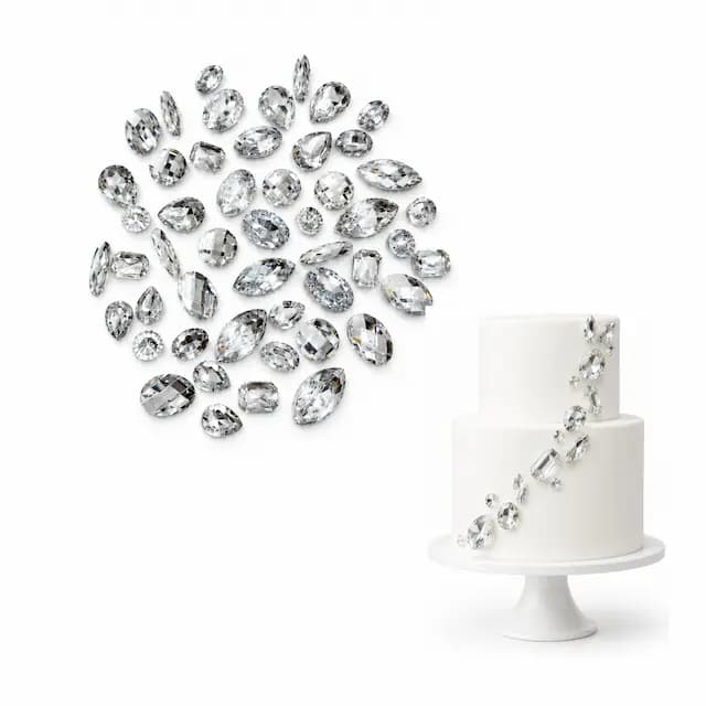 پک نگین روی کیک نقره ای 50عددی