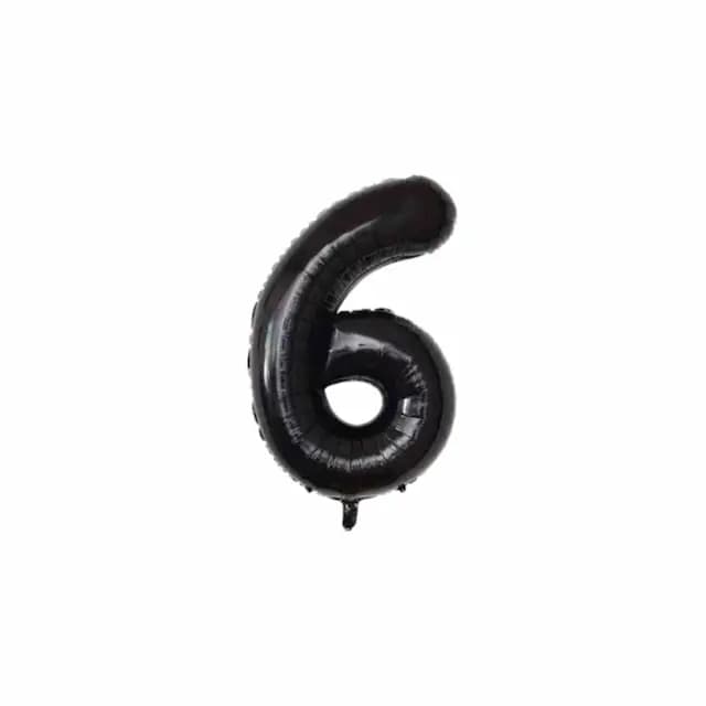بادکنک فویلی عدد 6 مشکی