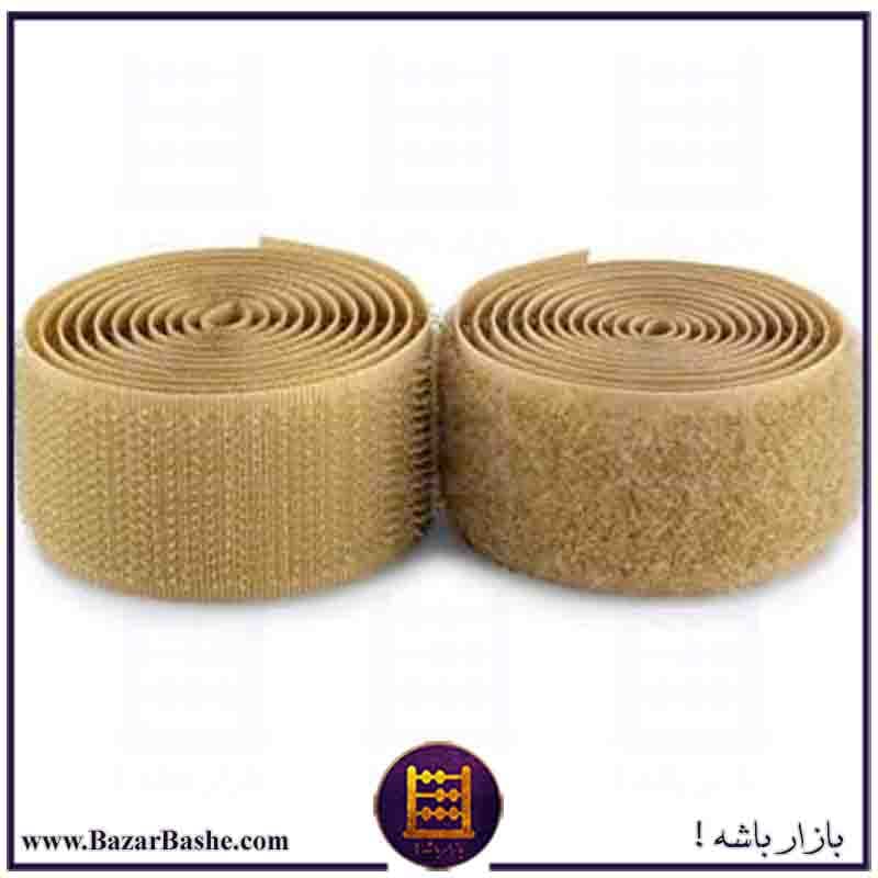 چسب دوطرفه نر و ماده یا زیپ چسب سایز متنوع رنگ کرم
