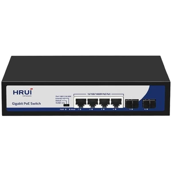 سوئیچ شبکه4 پورت PoE اچ آر یو ای مدل HR-901-AFG-42NS-120