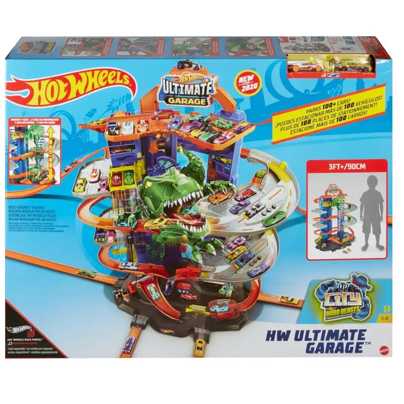 ست بازی Hot Wheels City Ultimate Garage با دایناسور تیرکس — تصویر ۶