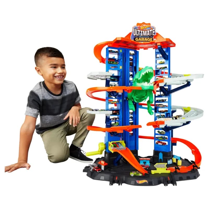 ست بازی Hot Wheels City Ultimate Garage با دایناسور تیرکس — تصویر ۵