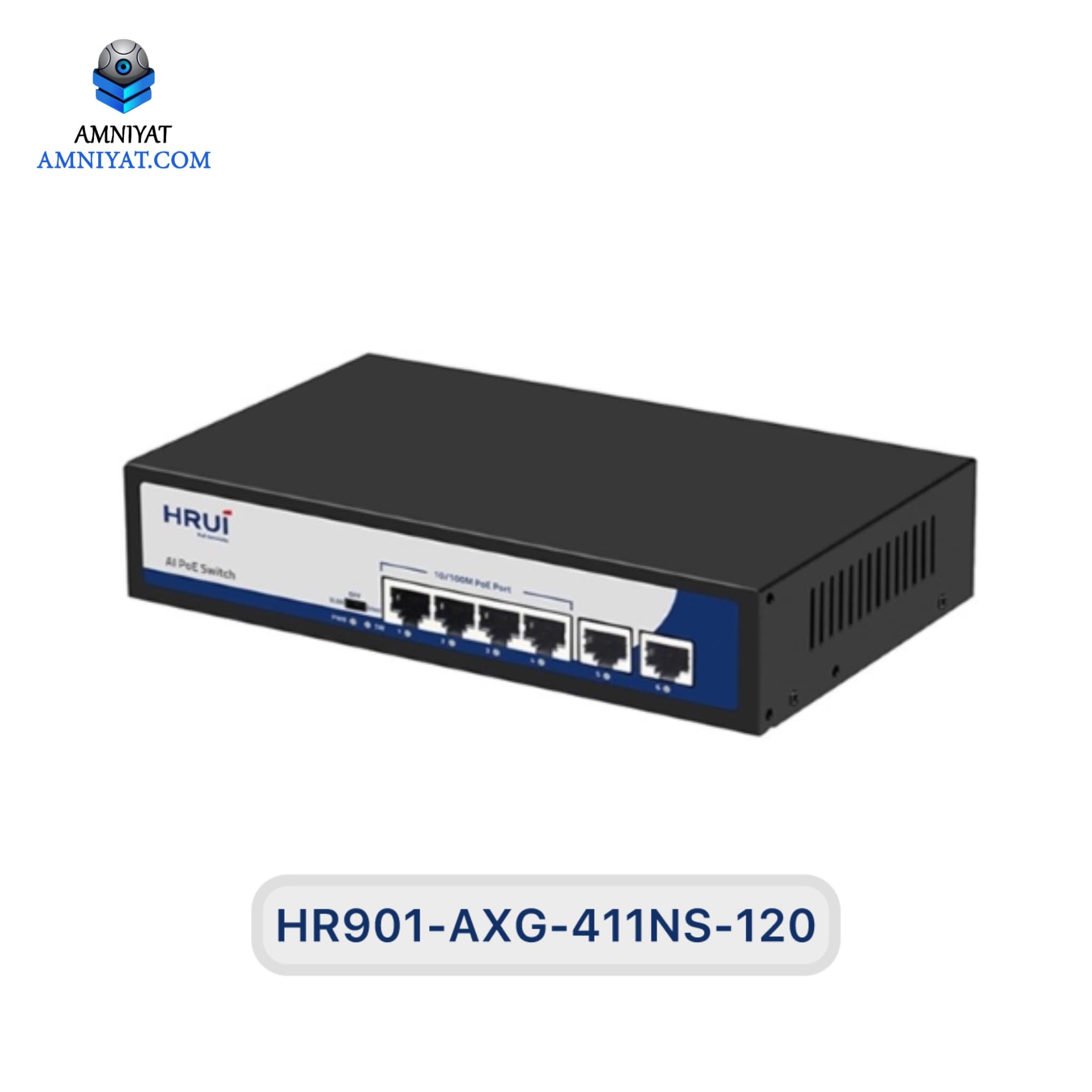 سوئیچ شبکه4 پورت Hi-PoE اچ آر یو ای مدل HR-901-AXG-411NS-120
