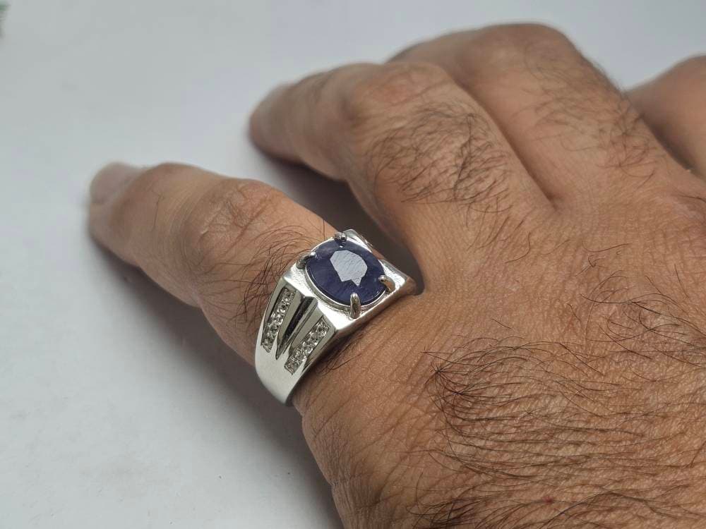 انگشتر نقره یاقوت کبود اصلی — تصویر ۱۲