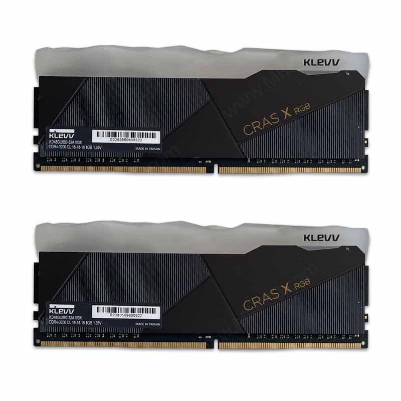 پک رم 16 گیگ Klevv Cras X RGB 16GB (8×2) DDR4 3200Mhz استوک گارانتی تا 1404/09 — تصویر ۴