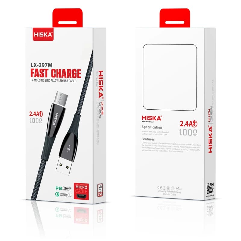 کابل تبدیل USB به MICROUSB هیسکا مدل LX-297M طول 1 متر — تصویر ۵