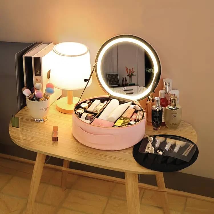 کیف لوازم آرایشی رینگ لایت دار گرین لاین مدل Green Lion Makeup Organizer Pro — تصویر ۲