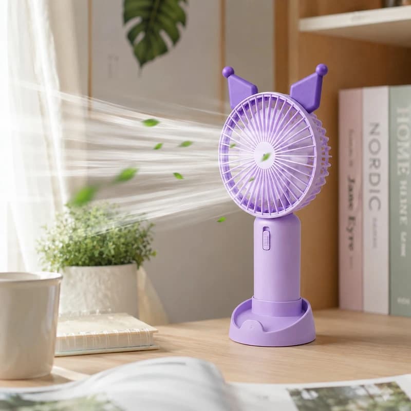 پنکه شارژی مدل Large Huge Kuromi Fan — تصویر ۳
