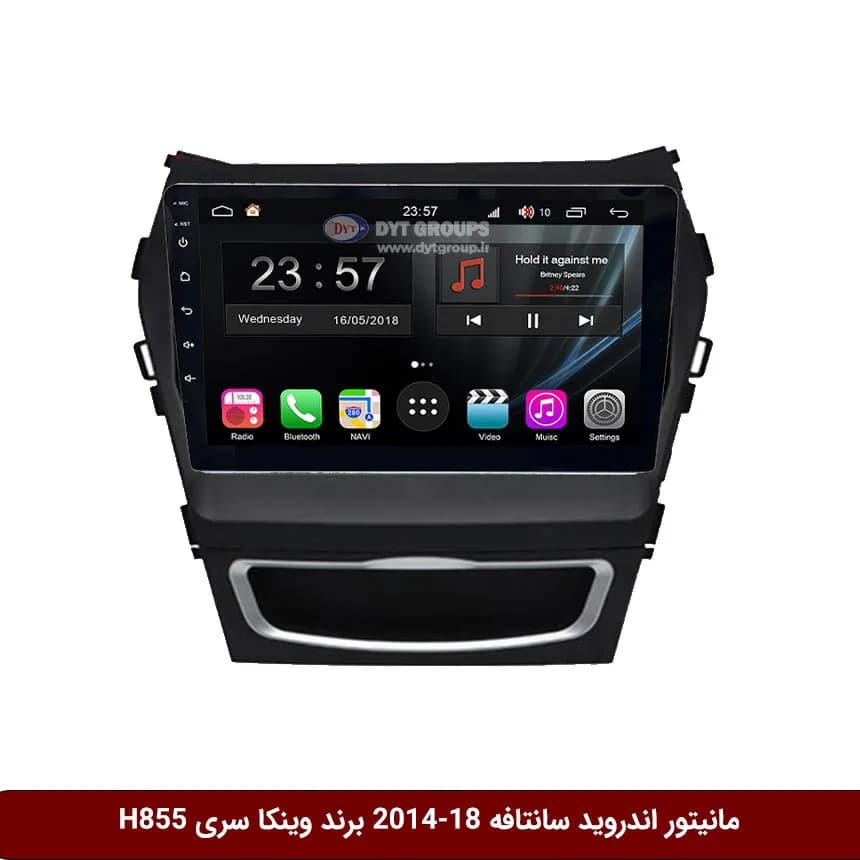 مانیتور اندروید هیوندای سانتافه 13-2007 برند وینکا سری H855 — تصویر ۳